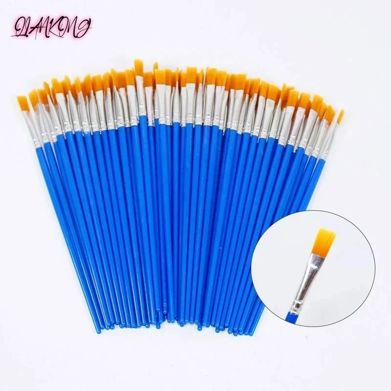 

20Pcs Painting Brushes Set Art Round Flat Hair Nylon Hair Paint Brush for Oil Acrylic Watercolor Kids/Artists/Beginners/Students