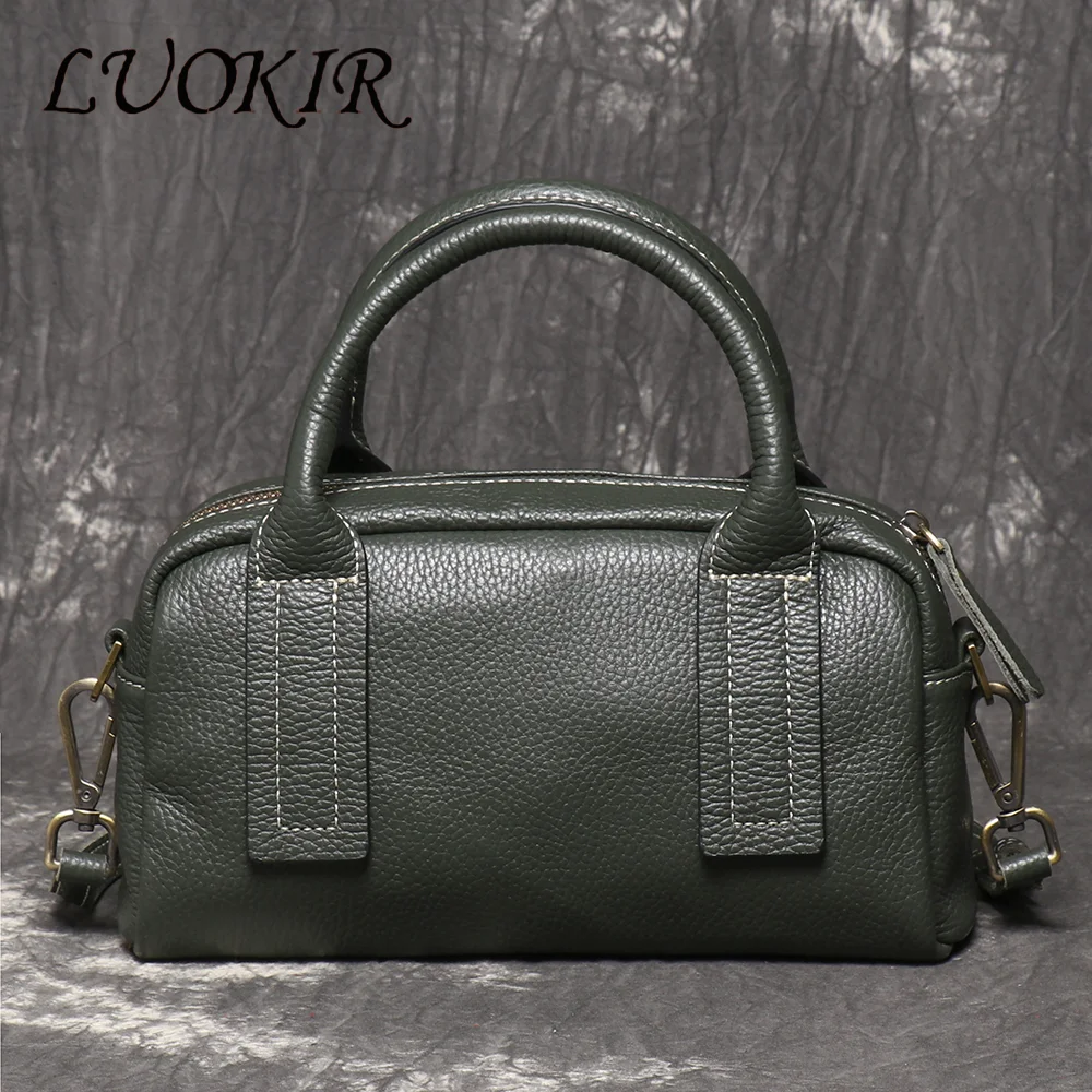 

LUOKIR First-Layer Cowhide Baguette Bag Fashionable Crossbody Bag Vegetable-Tanned Leather Handbag Shoulder Bag for Women