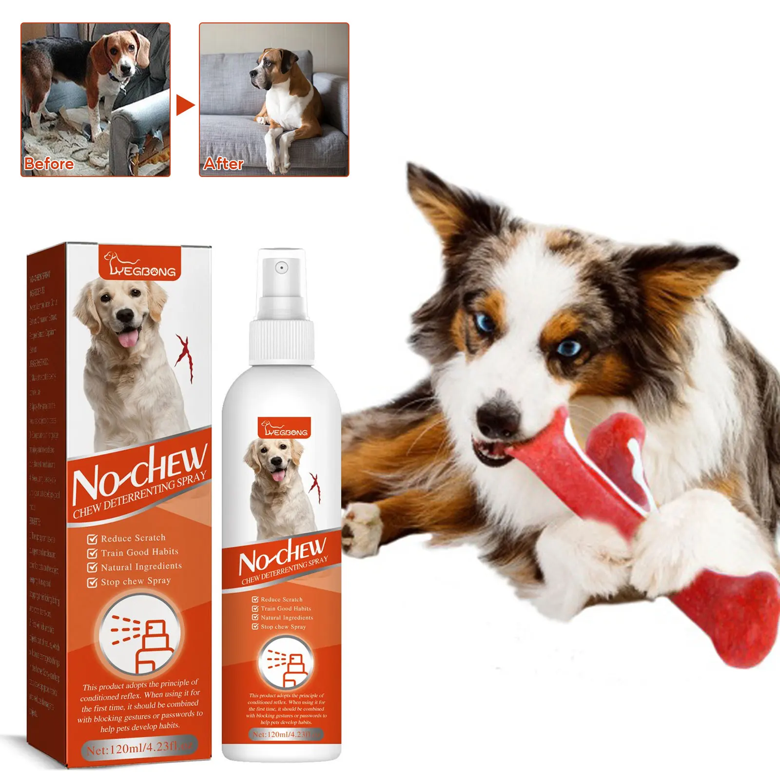 

Pet Anti Chew Spray Prevent Biting Scratching Stop Sofa Chewing Gnawing Corrector Furniture Protect Dog Behavior Training Liquid