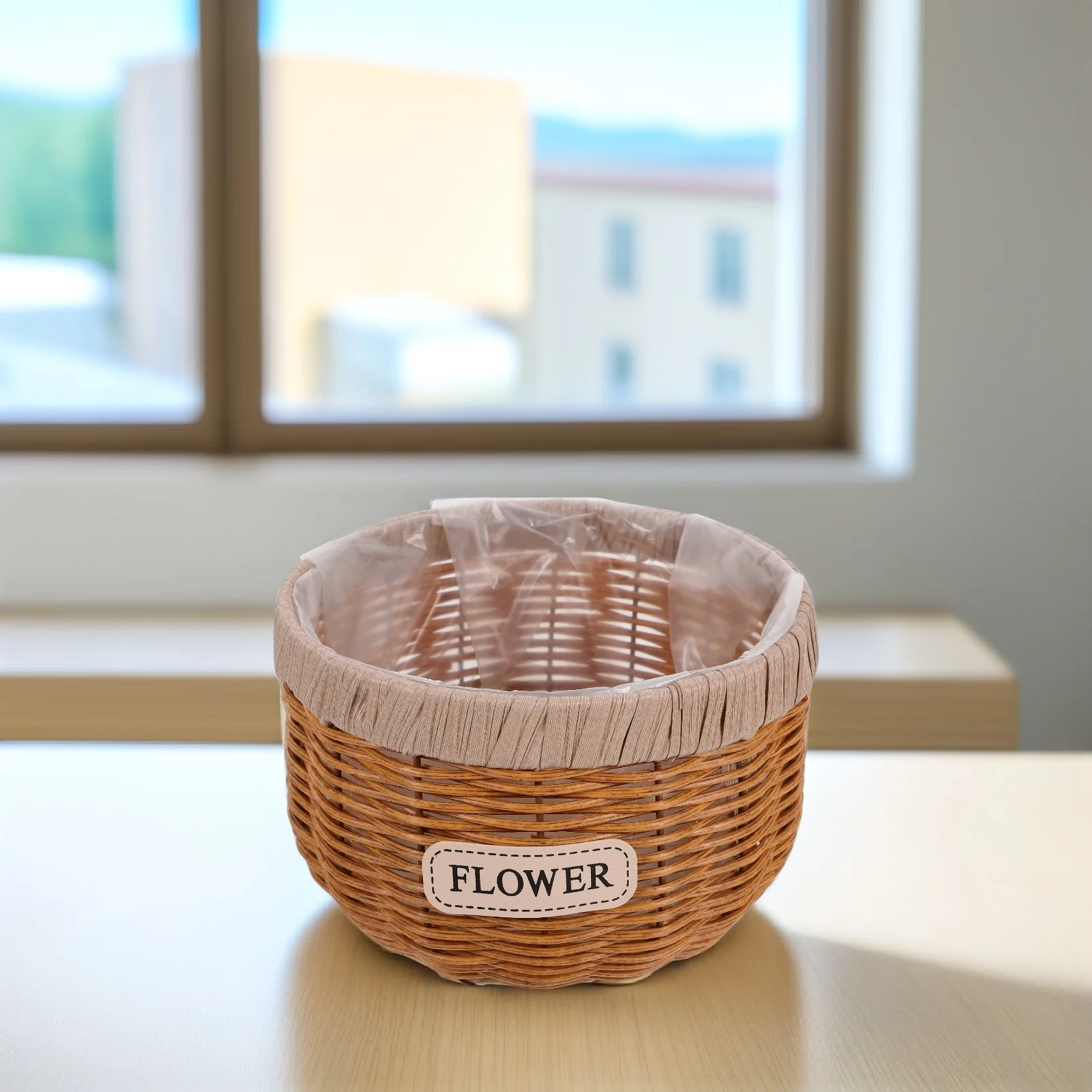 

Flower Basket Pothos Planter Garden Fall to The Ground Indoor Pots Imitation Rattan Cactus Plants