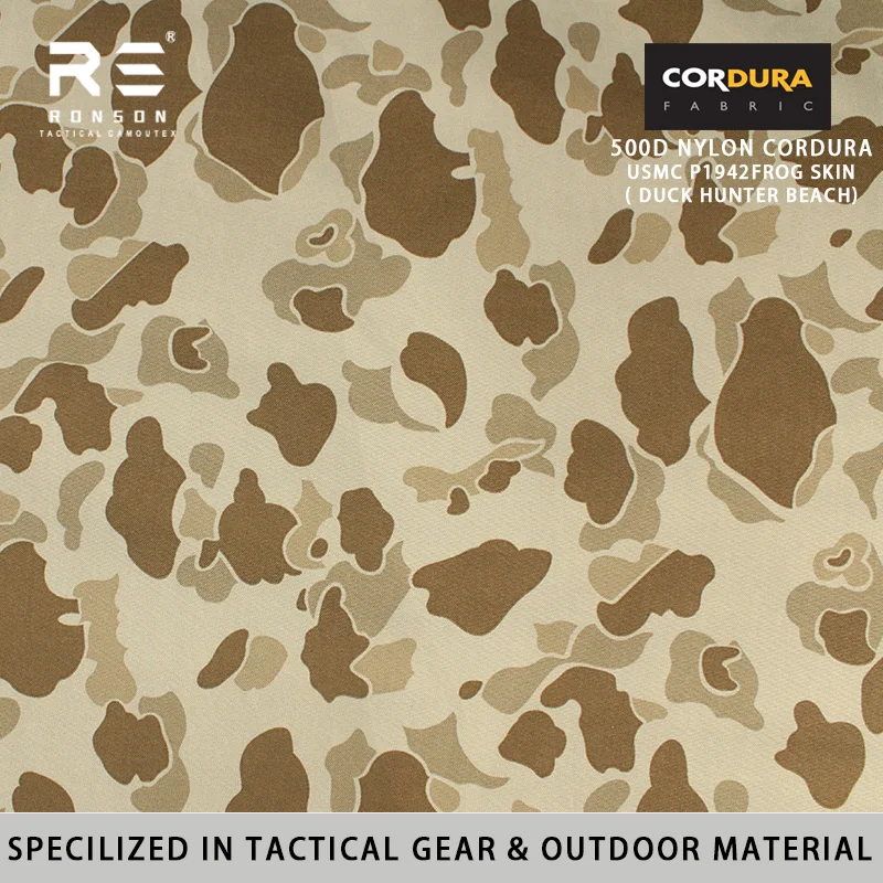 

500D Nylon Cordura IRR Water-Resistant PU Coated Oxford Cordura Fabric USMC P1942 Frog Skin Duck Hunter Beach Camouflage NIR