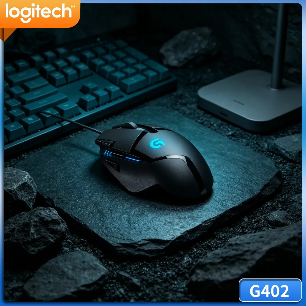 Logitech G402 USB Wired Mouse 32‑Bit ARM Chip 1Ms Response Rate Ergonomic Anti‑Slip Shell For Daily Gaming Entertainment