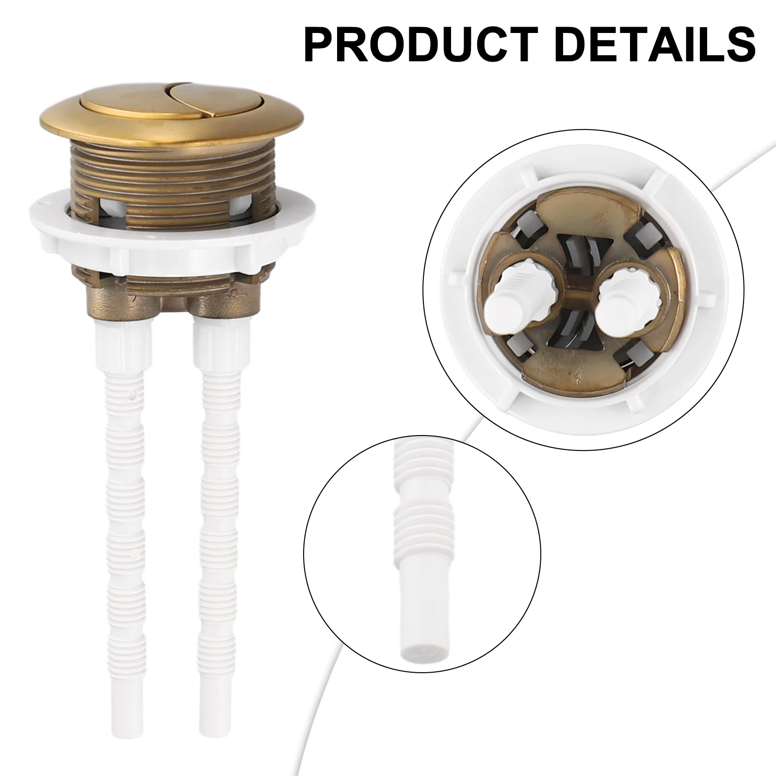 1pcs 38mm Brushed Brass Gold Toilet Flush Cistern Button Close Coupled Toilet Push Button Flush Valve Dual Flush Button Bathroom