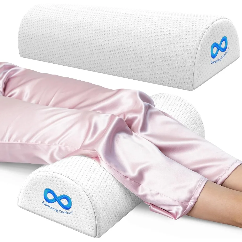 

Under Knee Pillow for Back Sleeping - FSA/HSA Eligible Memory Foam Half Moon Leg Bolster Pillow for Back Pain, Thoracic Support