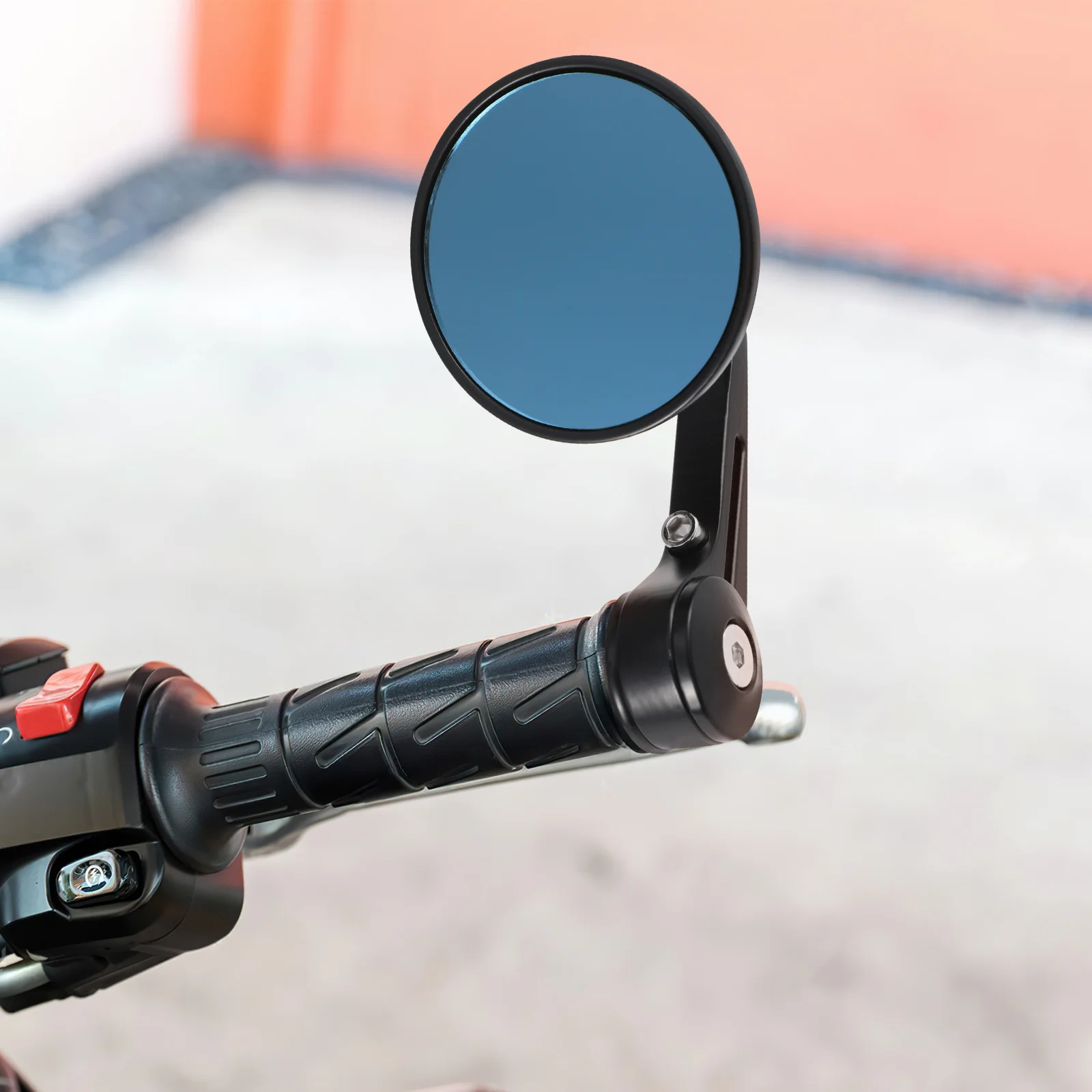 

1Pair Round Handlebar Mirrors Aluminum Alloy Motorcycle Rearview Mirror Anti-Glare Adjustable Bar End Mirrors Motorbike