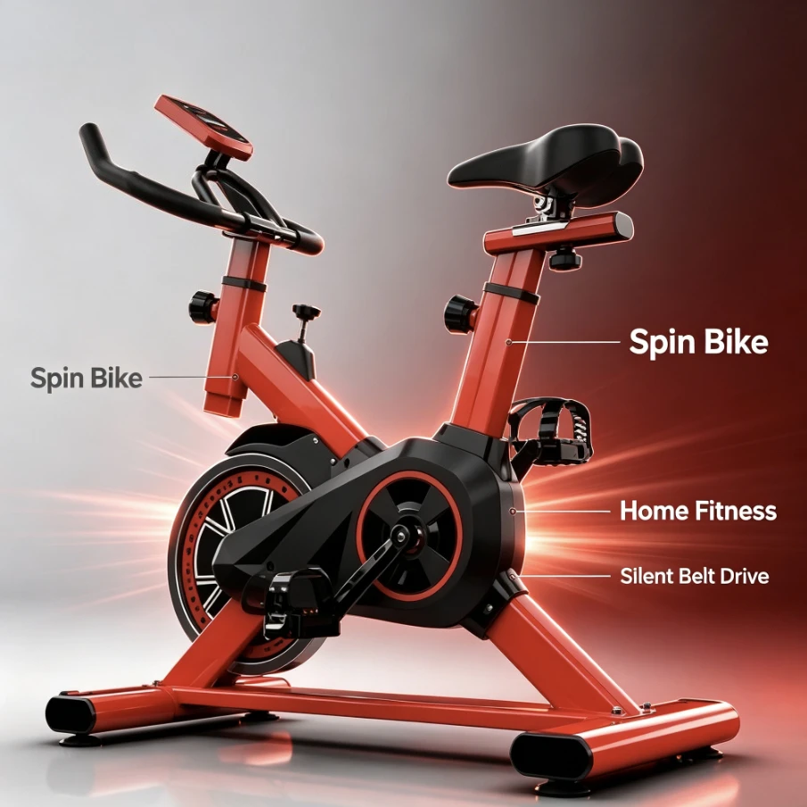 Magnetic Exercise Bike Indoor Cycling Belt Drive Silent Flywheel Home Gym Adjustable Seat Bluetooth Fitness Equipment