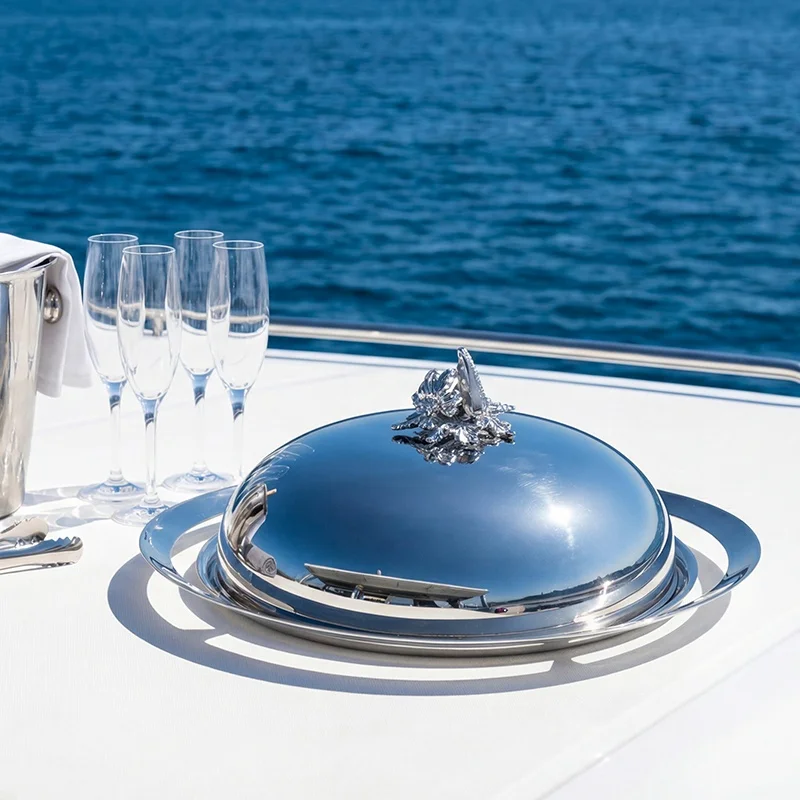 

Ele European Sle Stainl Steel Elliptical Fruit Tray with Lid High End Home Use Fruit Plate Luxury Dining Table Serve...