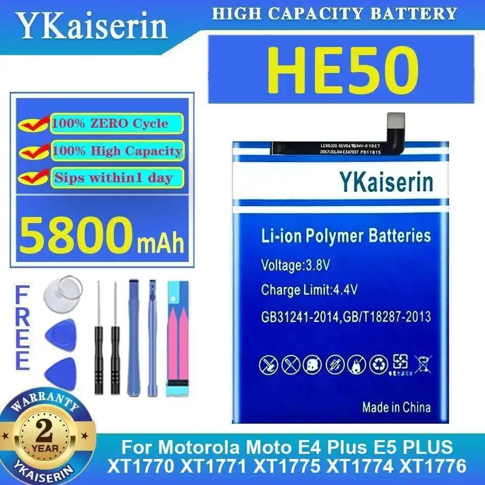 

Mobile Phone Battery HE50 5800Mah For Motorola Moto E4 Plus E5 XT1770 XT1771 XT1775 XT1774 XT1776