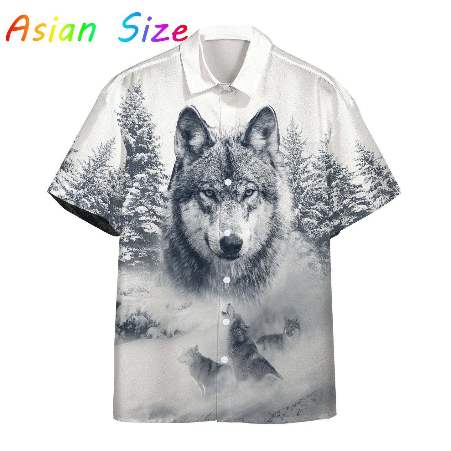 

Гавайская рубашка с животными для мужчин, летняя свободная гавайская пляжная блузка с 3d принтом волка, повседневные рубашки с короткими рукавами и лацканами, уличная мужская рубашка Camisa