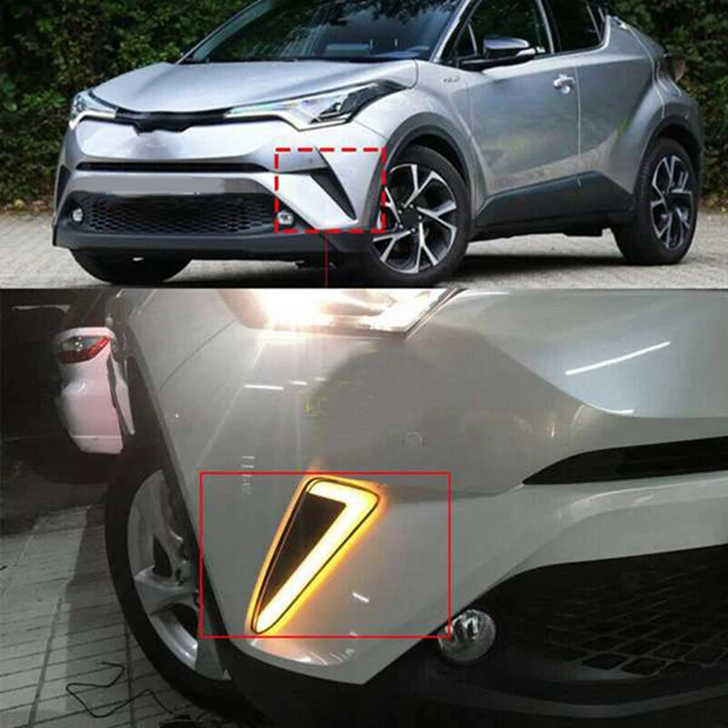 LED Daytime Running Lights Brake Light Lamp For Toyota C-HR CHR XLE Spare Parts Accessories Parts DRL Bumper Lights