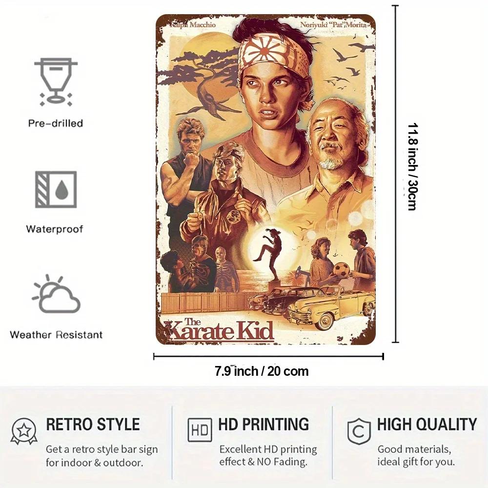 ملصق فيلم كاراتيه كلاسيكي ثنائي الأبعاد، مسطح عتيق من الثمانينيات/90s للأطفال - ديكور فنون الدفاع عن النفس العتيق مع دانيال لاروسو، السيد مياجي، جوني - He