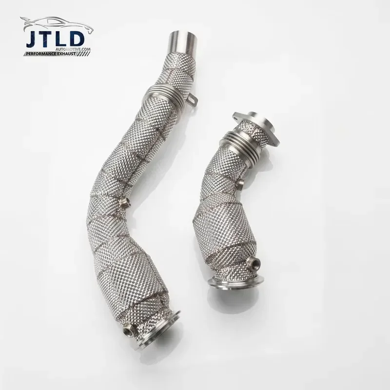 200-Cell Catalyst Performance Exhaust Downpipe With Full Heat Shield for BMW F80 M3 S55 3.0L Turbo Direct Bolt-On