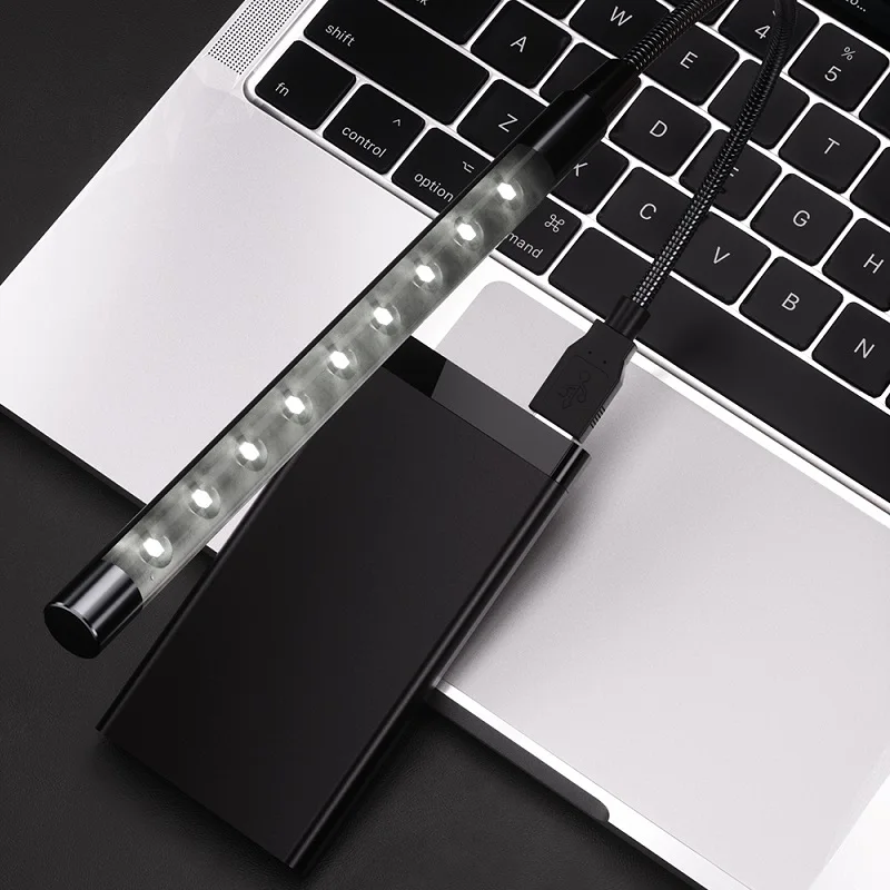 

Новый металлический USB-светильник, 10 светодиодов, гибкие лампы для чтения книг для ноутбука, ПК, компьютера, 6 цветов
