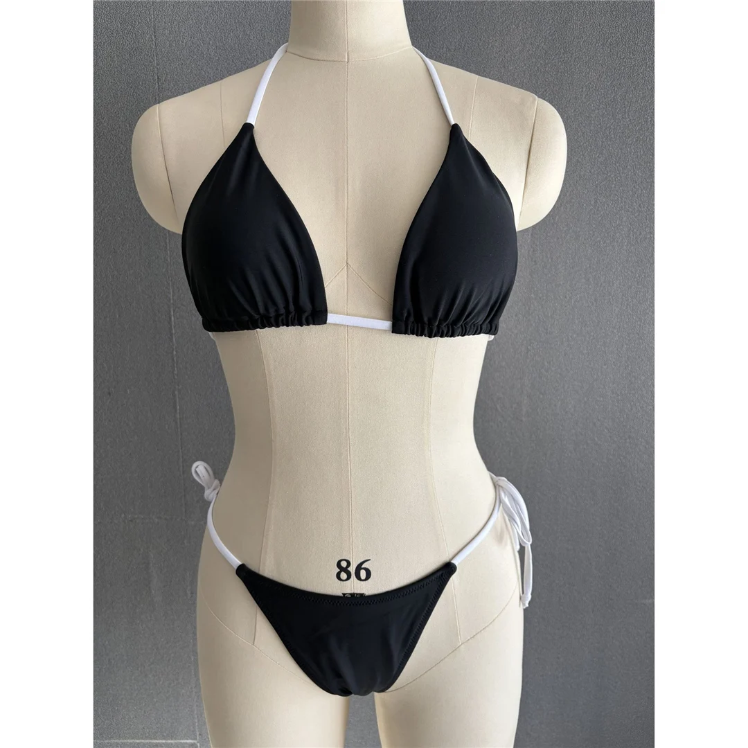 S - XL Sexy Neckholder-Bikini mit hohem Beinausschnitt, Damen-Badeanzug, zweiteiliges Bikini-Set, Badebekleidung, Badeanzug, Schwimmbekleidung V6244 – Detail 7