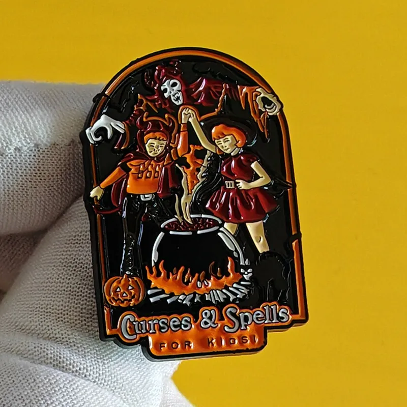 Curses and Spells Brooches, Horror Halloween Metal Enamel Badges, Fashionable Lapel Pins, Clothing and Jewelry Accessories