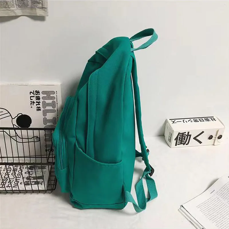 Ragazza tinta unita moda borsa da scuola studente universitario donna zaino Trendy Travel Lady Laptop zaino carino verde nuova borsa femminile