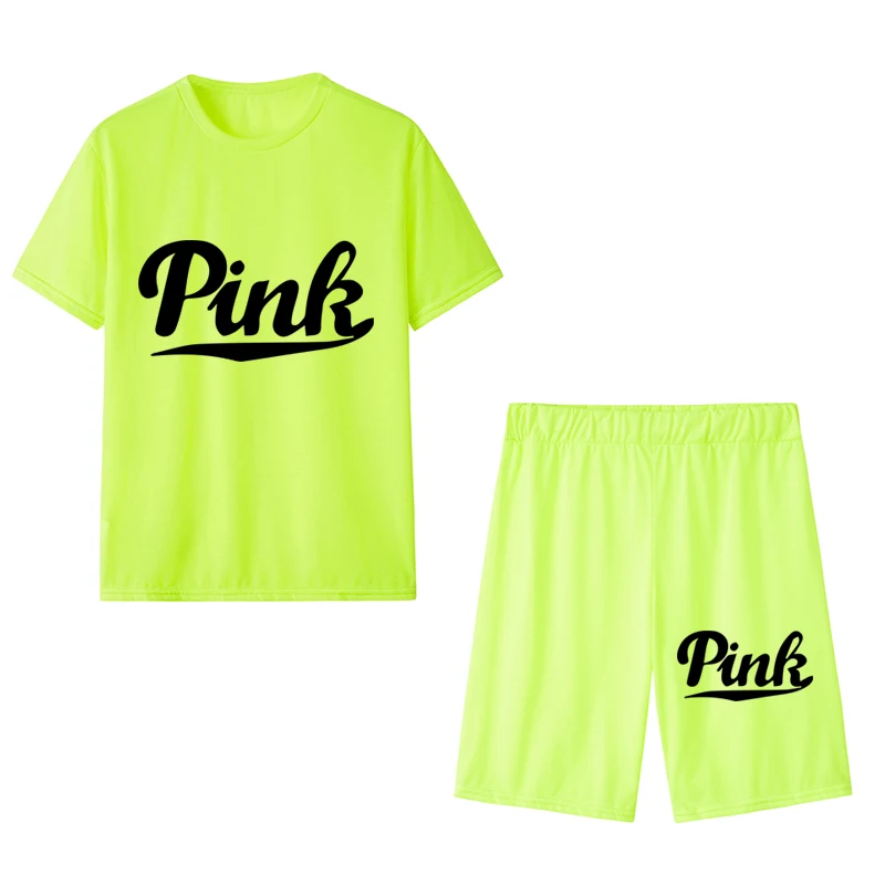 2023 Leisure Women Sports Set Breathable Short-sleeved Tee Tops+Pencil Shorts Solid Color Training Jogging Outfit for Female