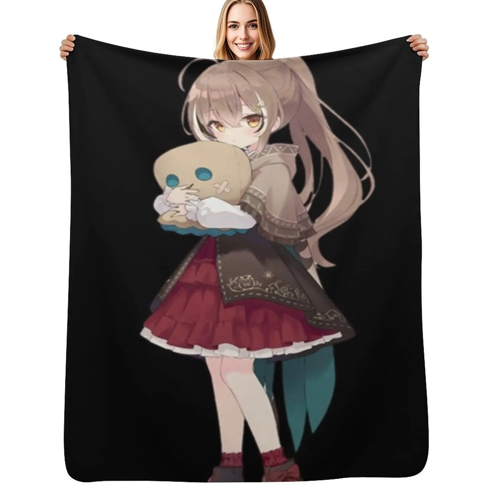 Nanashi Mumei - Hololive Throw Blanket Warm Plush Fuzzy Blanket for Living Room