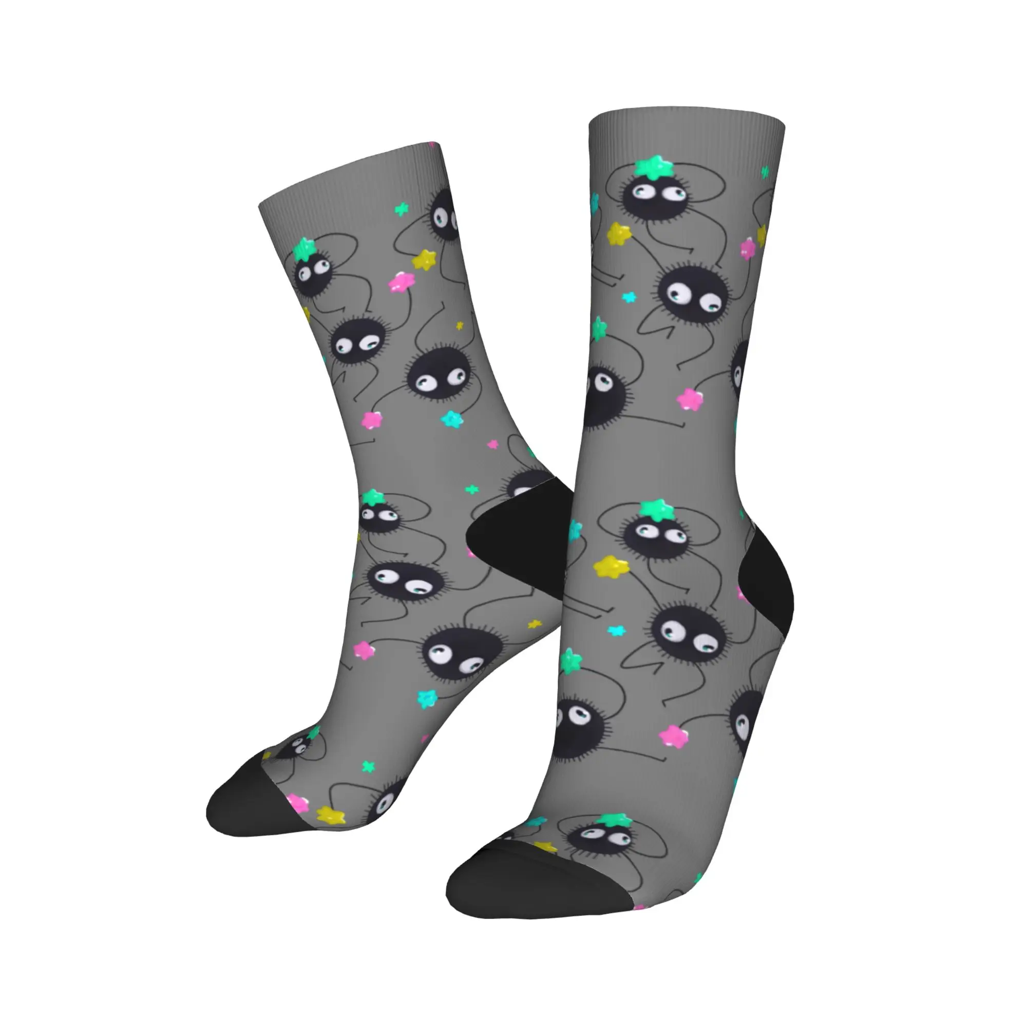 Fashion Men's Socks Casual Susuwatari Soot Sprites Anime Sock Polyester  Graphic Women's Socks Spring Summer Autumn Winter