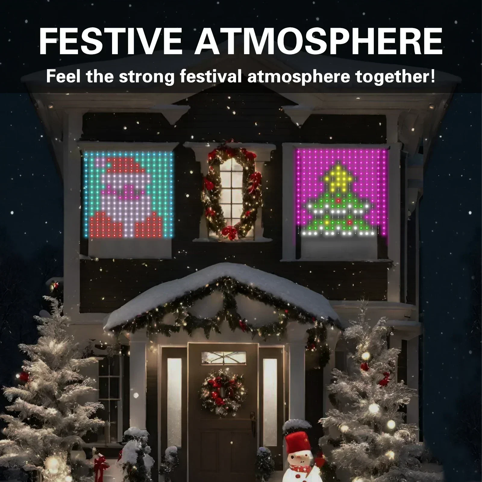 Smart Curtain Light Bluetooth LED Smart String Fairy Light 256 LED Garland Light RGB LED For Christmas Party Bedroom Decoration