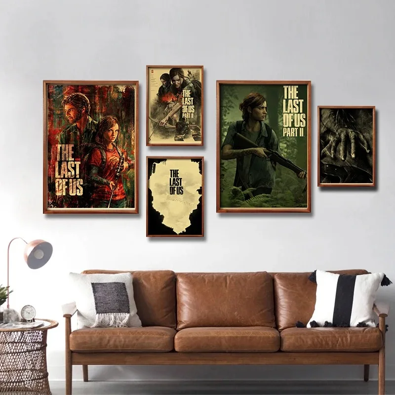 Hot The Last of Us Part 1 2 Poster Abby Ellie Retro Vintage Home Room Bar Cafe Club Decor Wall Art Canvas Painting