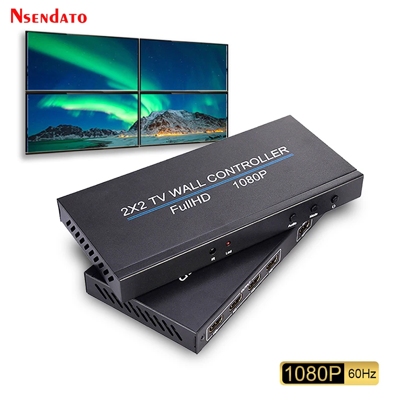 1080P HDMI TV Video Wall Controller 2x2 4 Channel HDMI DVI VGA USB Video Processor HDMI Video Wall TV Splicing Screen Processor