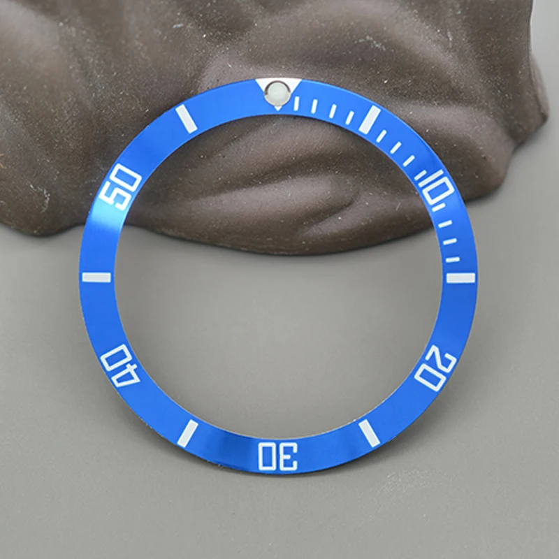 37.5mm Beveled Aluminum Watch Bezel NH35 Case Ring Fits Submariner NH35 NH36 Diving Case Bezel Ring Men Watch Parts Replace