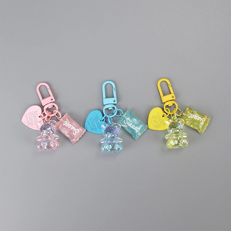 Colourful Love Candy Keychain Bear Candy Keychain Key Ring Bag Charms Car Earphone Box Key Accessories image 3