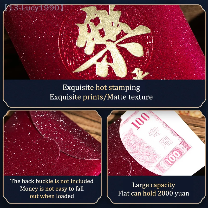 

【CCA13】6 шт. 2026 китайский год лошади красные конверты креативный весенний фестиваль красный пакет счастливые карманы для денег подарки на Новый год