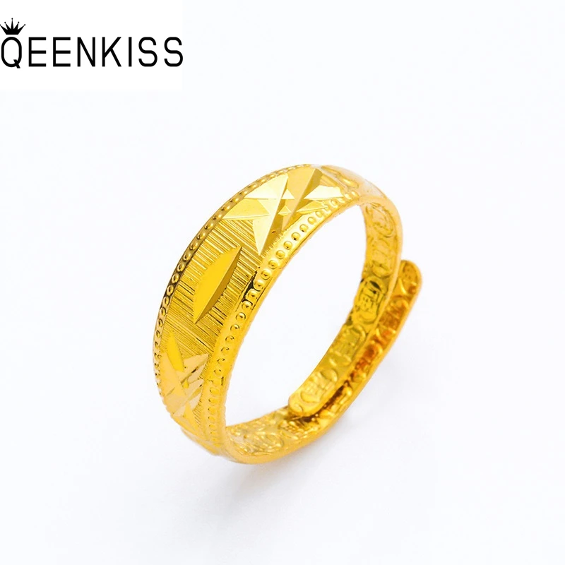 

KISS & FLOWER RI69 2022 Изящные ювелирные изделия оптом модные мужские и женские на день рождения свадебный подарок винтажное круговое 24KT Золотое изменяемое кольцо