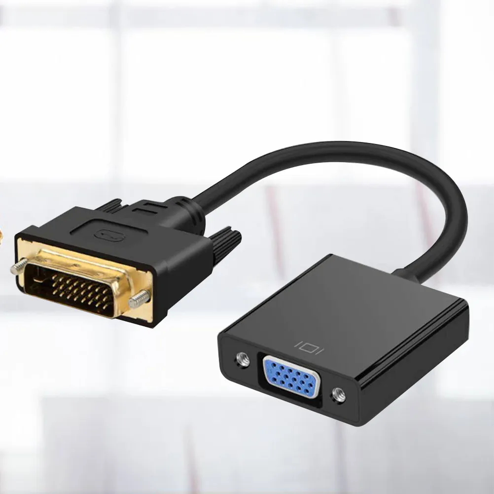 1080P Dvi-D to Vga Adapter Cable Male to Female 25 Pin Video Converter for Computer TV Monitor Display Support Hd