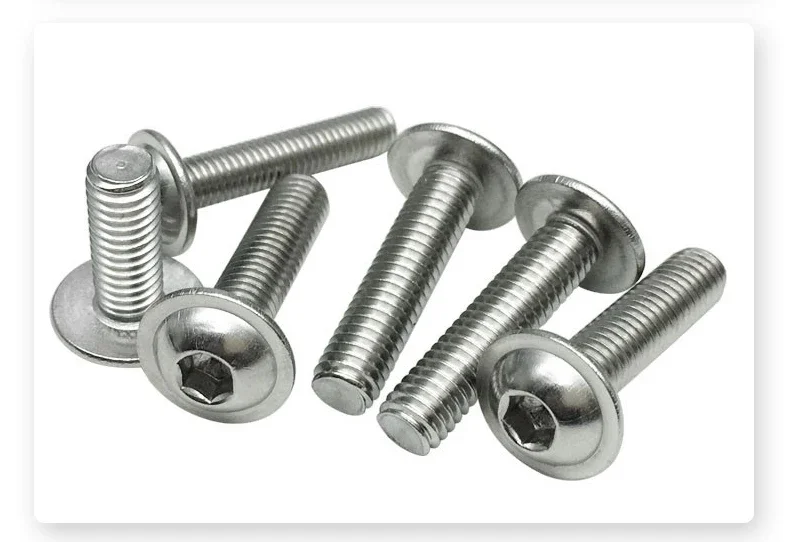 200pcs/lot M5*8-M5*50mm 304 Stainless Steel Semi-round Head with Padded Hexagonal Screw