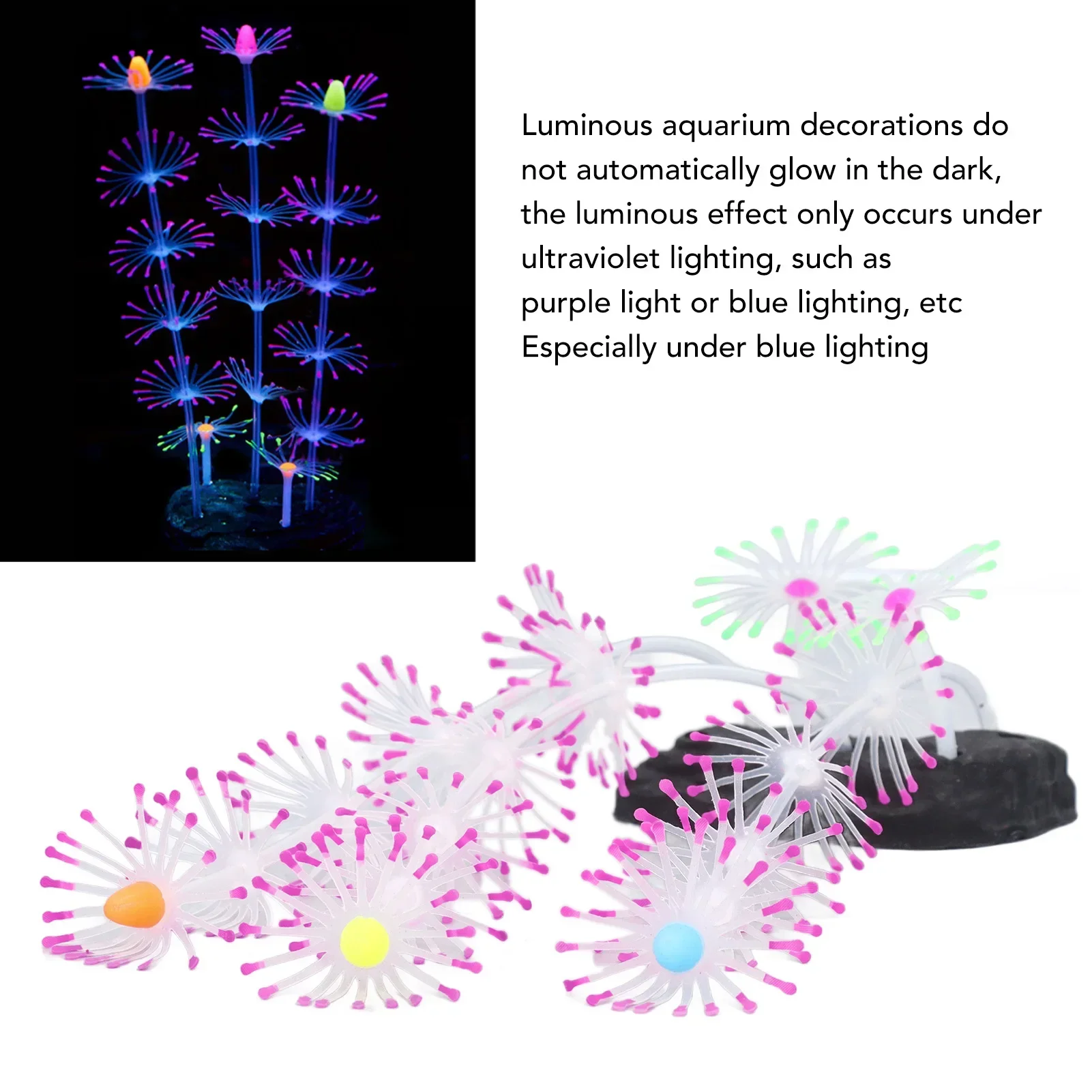 Décorations Précieuses en Silicone pour Poissons, Simulation Innovante, Scintillante, Ornement Artificiel pour Aquarium