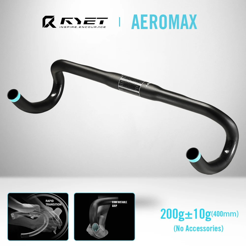 2024 RYET Carbon Road Bike Handlebar Drop Bar RHM Rapid Hand Movement Bicycle Handle Bar 31.8MM 400/420/440/460 Cycling Parts