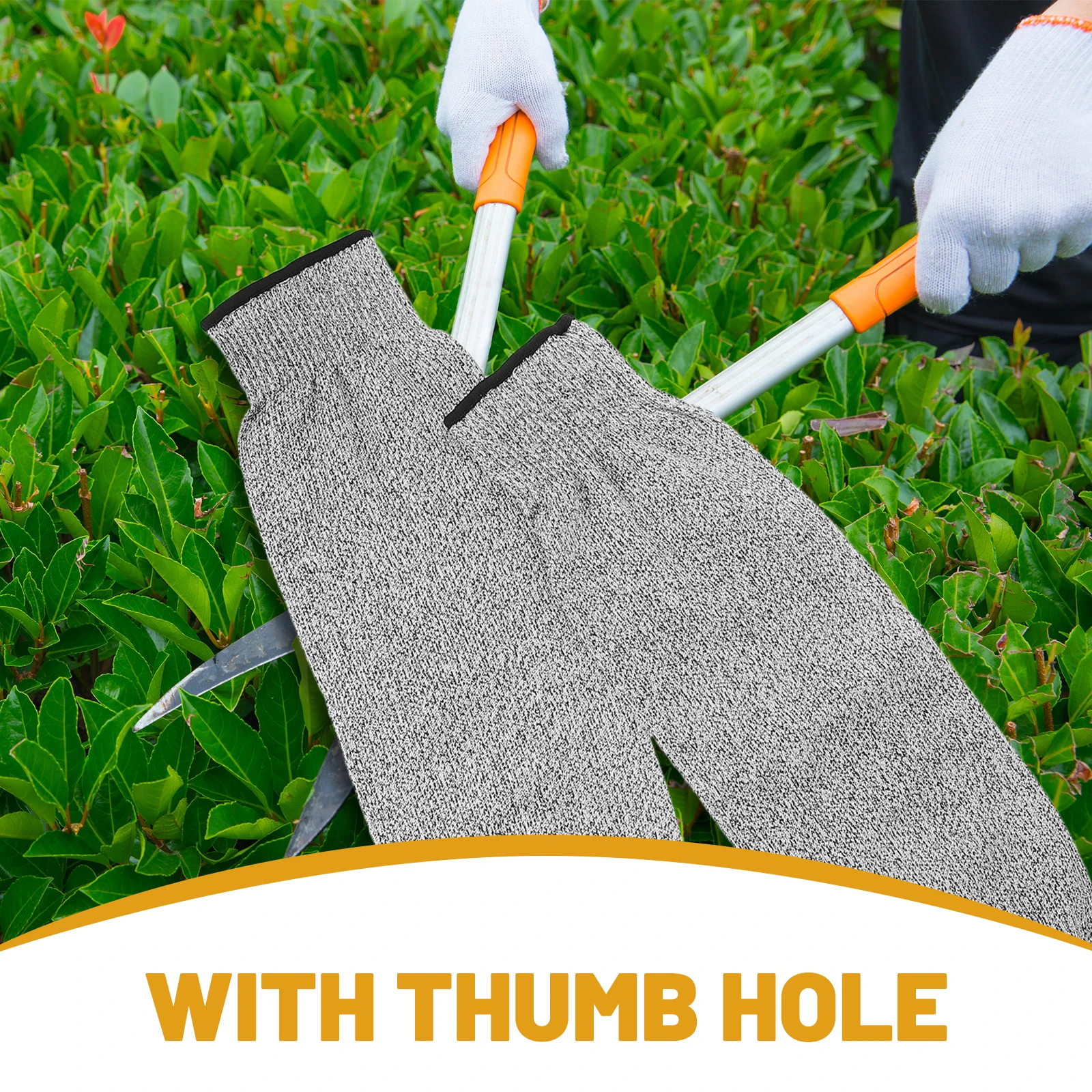 

Resistant Arm Sleeves 45cm Grey Thumb Protection Sleeves For Gardening Hole Gardening Kitchen Protective Arm Guards Men