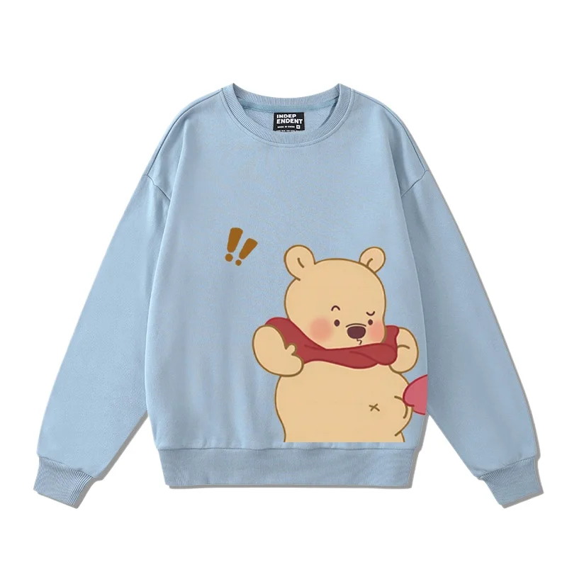 Winnie the Pooh cartoon sweatshirt women\'s crew neck sweatshirt women\'s top Lotso couple neck sweatshirt couple loose sweatshirt