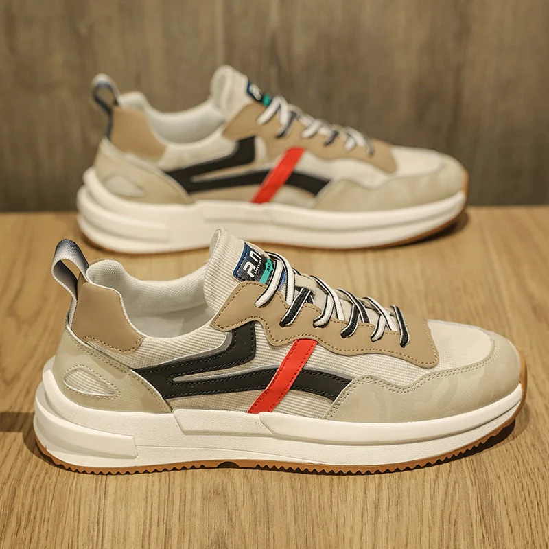 

Sports and leisure shoes, men's shoes, marathon oversized air cushioned shoes, fly woven all season rubber, wear-resistant, anti