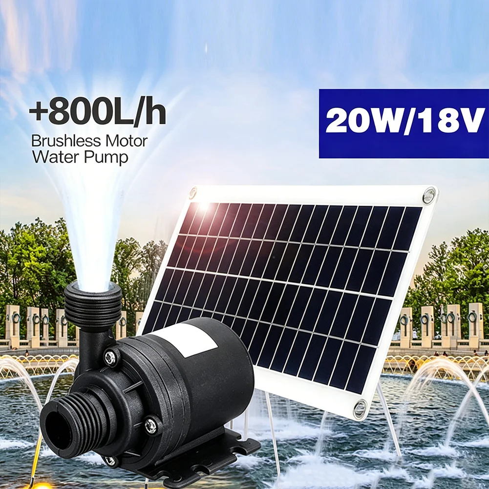 1 Set 20W Solar Panel Fountain Kit With 800L/H Brushless Water Pump For Garden Pond Birdbath Decoration Outdoor Water Feature view 5