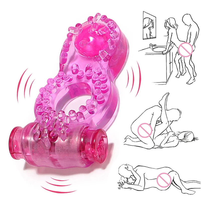 Vibration Crystal Butterfly Vibrating Cock Ring Ejaculation Delay Penis Ring Vibrator Clitoral Stimulator Sex Toys For Men