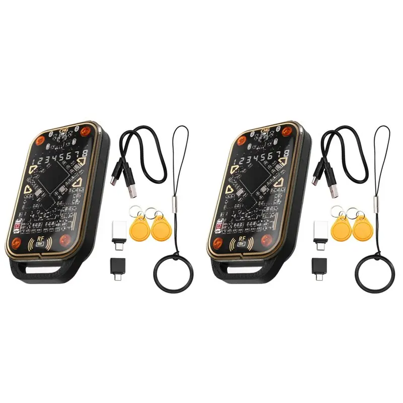 ABGI-2X Chameleon Ultra V3.0 RFID Smart Card Emulator Reader 125Khz 13.56Mhz ID IC Smart Card Tag Copyer+4XUID Keychain