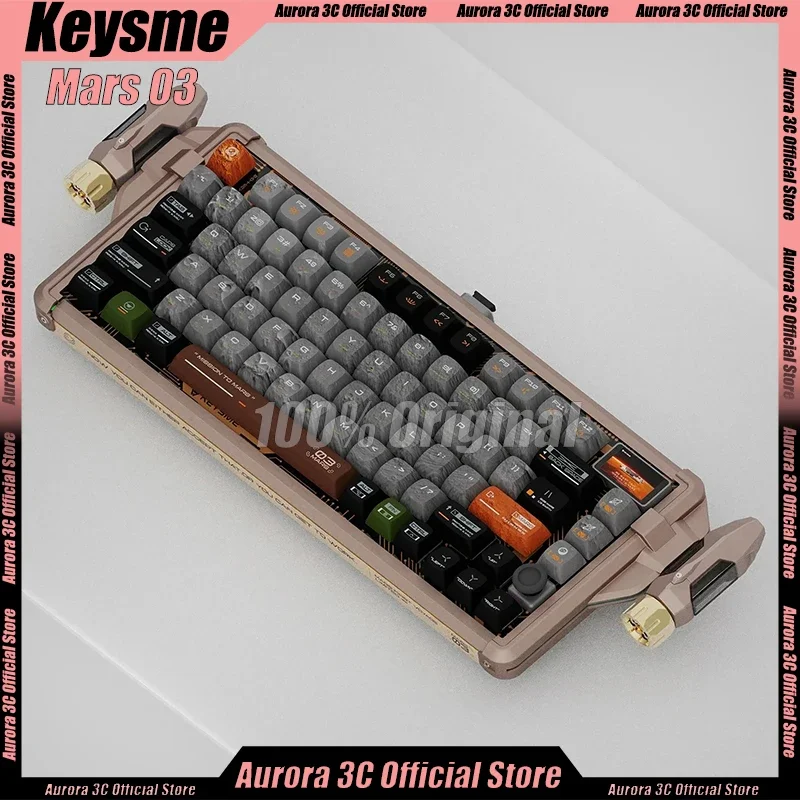 keysme mars 03 kit teclado mecanico sem fio cnc liga de aluminio bluetooth modo junta rgb teclado gamer personalizado 01