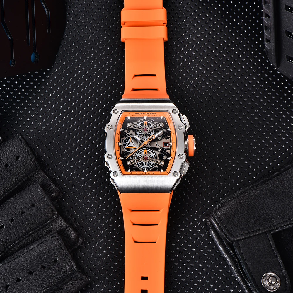 جديد PAGANI تصميم ساعة كوارتز رياضية 40 مللي متر برميل الجوف ساعة الموضة الفاخرة 40 مللي متر مضيئة الياقوت مقاوم للماء الساعات للرجل #1