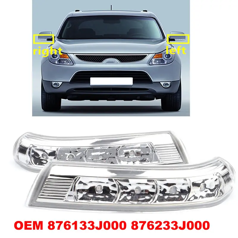 

For HYUNDAI Santa Fe Santafe Veracruz IX55 2007-2012 Side Rearview Mirror LED Turn Signals Light Lamp blink 876133J000 876233J00