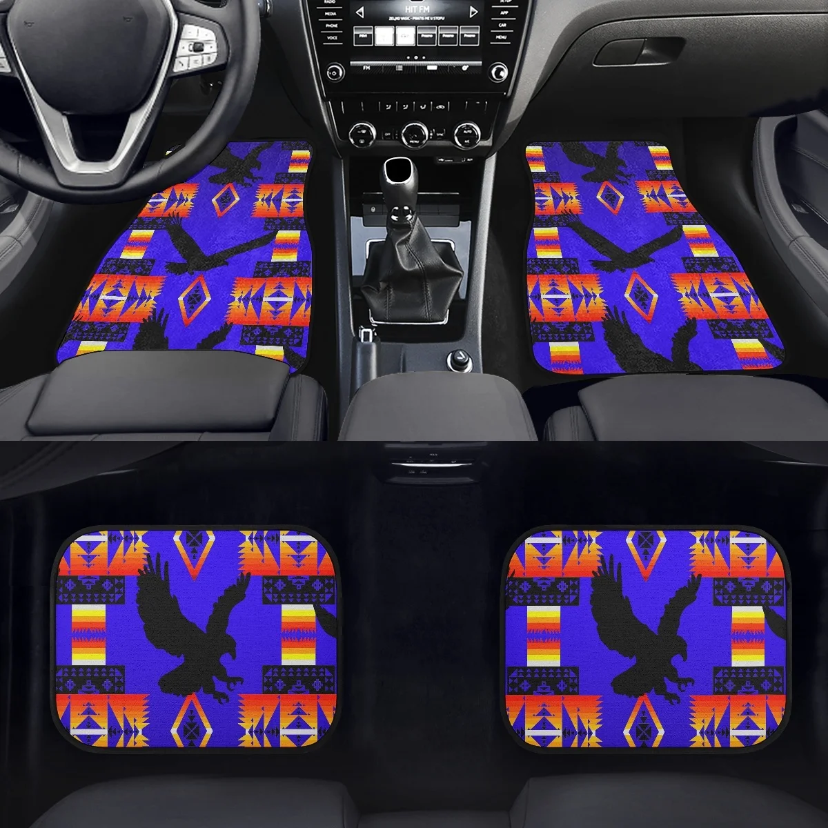 

Ethnic Tribal Style Pattern Car Floor Mats Unisex Automotive Interior Carpet Floor Comfortable Rugs SUV Decor Easy to Install