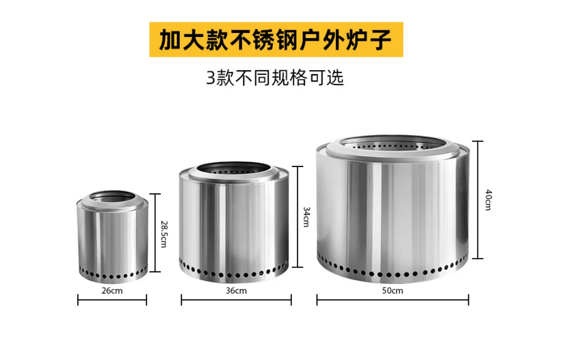 

Large outdoor stainless steel stove for durable garden camping