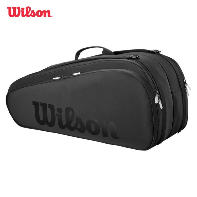 Wilson Noir Tour 9-Pack Tennis Racket Bag Multifunction Large Capacity Profession Tennis Sports Backpack Team Court Racquets Bag