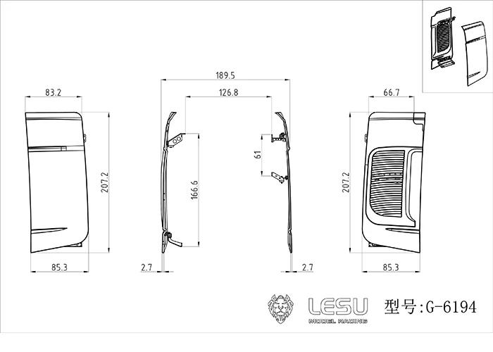 LESU 1/14 LKW-Simulationsmodell, schweres Abschleppgerät, Spoiler, Tamiya-Modifizierungsmodell, Auto G-6194 – Detail 1