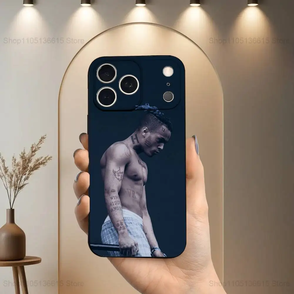 Крутой чехол Rapper X-XXXTENTACION для iPhone 17,16,15,14,13,12,11 Air,Plus,Pro Max,XS,XR,SE,Mini,8,7,мягкий силиконовый черный чехол