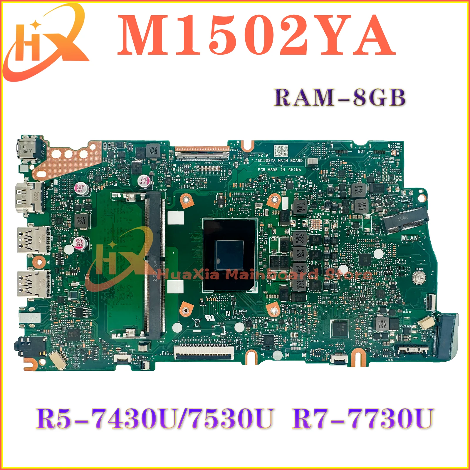 M1502YA Mainboard For ASUS M1405YA M1605YA M1505YA D1405YA D1505YA D1605YA D1502YA Laptop Motherboard R5-7430U/R5-7530U R7-7730U