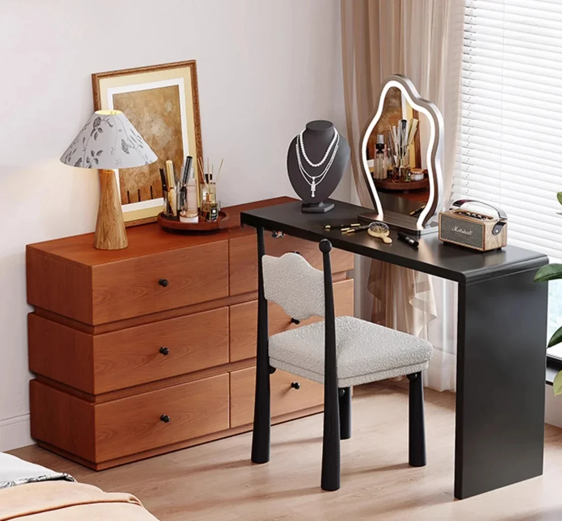 

Dresser chest, integrated medieval bedroom, bedside storage cabinet, solid wood, retro makeup table Y
